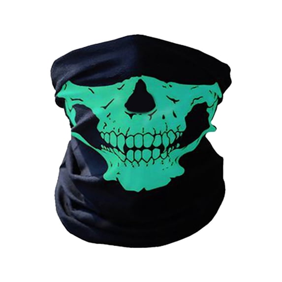 Skull Print Neck Gaiter Face Mask, Soft Elastic Seamless Multifunctional Tube Bandana, Windproof UV Protection Skull Face Cover for Motorcycle Cycling Hunting Halloween