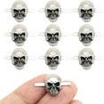 thumbnail image 1 of Skull Prong Stud Head Bone Gothic Style Ghost Studs Leather Craft Decorations Pack of 10 (Medium 10 x 15 mm, Silver), 1 of 9