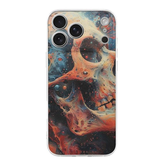 Skull Psychedelic Art Phone Case Compatible with iPhone 17 Pro Max TPU Transparent Shockproof Cover
