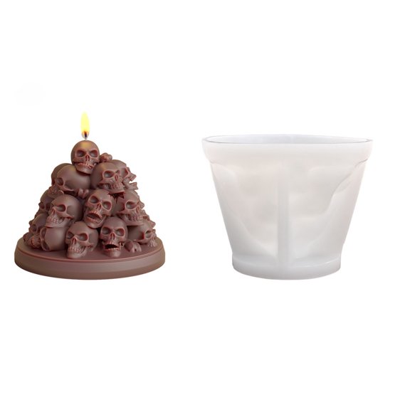 Skull/Pumpkin Shape Reusable Silicone Moulds Halloween Crafting Tool Multiple Weights Easy Releasing Design