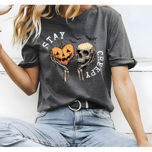 Skull Pumpkin Shirt: Retro Pumpkin Tee