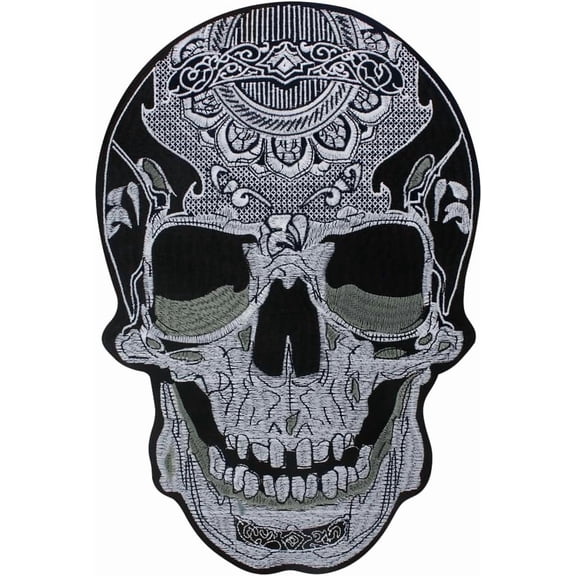 Skull Punk Patches Iron on Sew on Patch Embroidery Badges Embroidered Appliqu Patches Fashion Fabric Patches for DIY Jacket Backpack Decorated 1 Piece