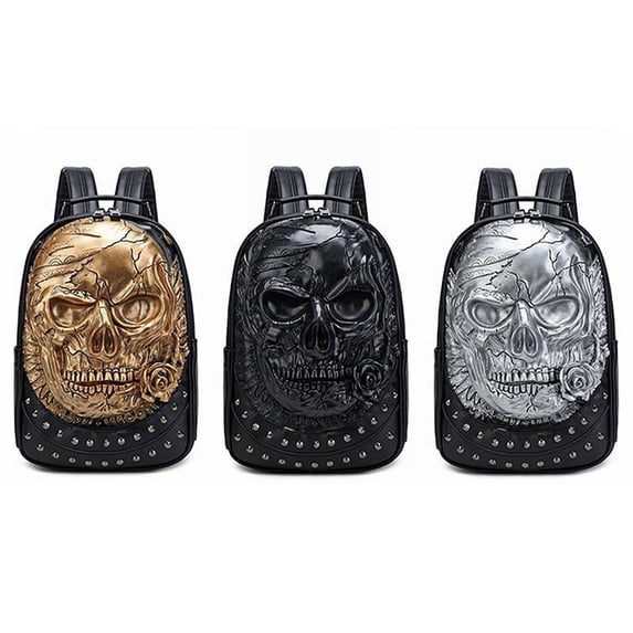 Skull Punk schoolbag,Black