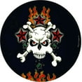thumbnail image 1 of Skull & Red Stars - Round Sticker - 2 1/2" Round, 1 of 1