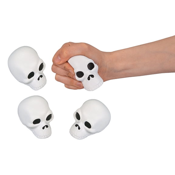 Fun Express - Skull Relaxables - Toys - Balls - Relaxables - 12 Pieces