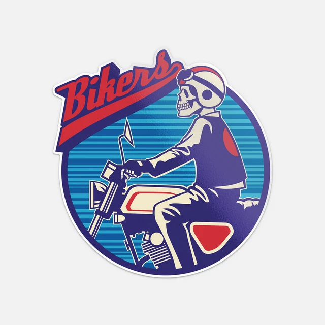 Skull Rider Bikers Auto Moto Sticker Phone Decal Water Bottle Stickers ...