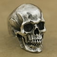 thumbnail image 1 of Skull Ring For Men Vintage Silver Black Cool Punk Retro Gothic Dainty Goth, 1 of 5