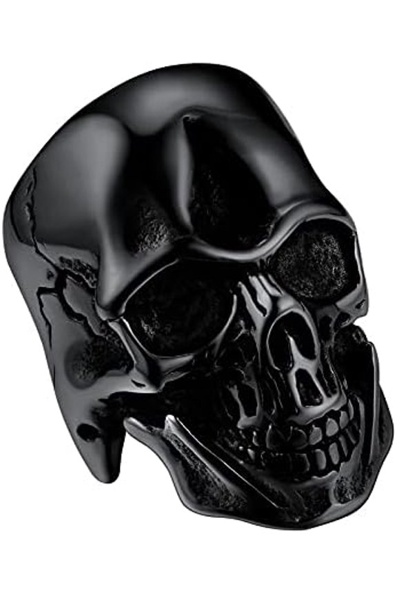 Skull Ring, Skeleton Ring, Biker Ring for Cocktail Party, Gothic Fashion Rings with Skull, Size 7-14,Stainless/Black/Gold Color