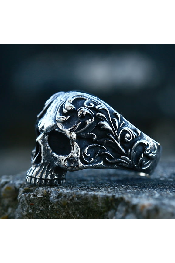 Skull Rings Stainless Steel Jewelry Edgy Chunky Death Ring for Men