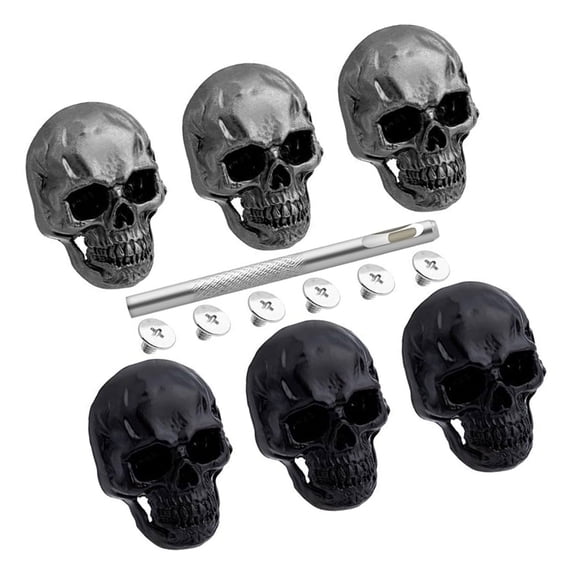 Skull Rivet Studs Gothic Style Skull Head Button Screws with Drilling Tool