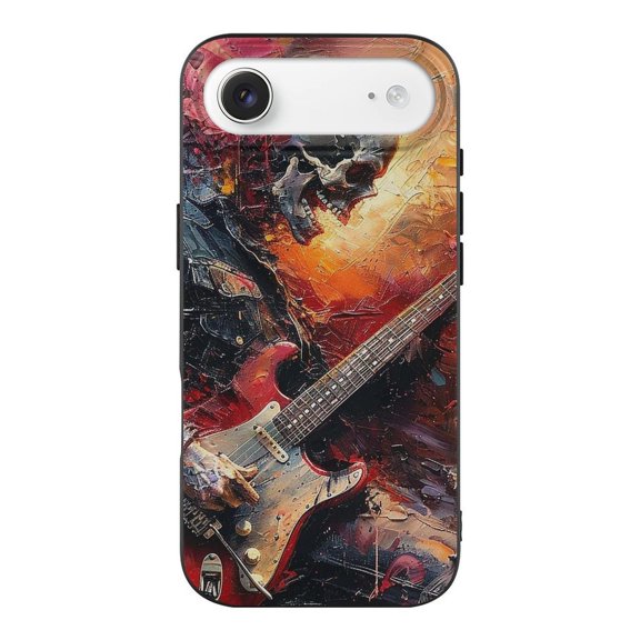 Skull Rock Music Heavy Metal Cool Art Black TPU Case for iPhone 17 Air Slim Shockproof Protective Phone Cover