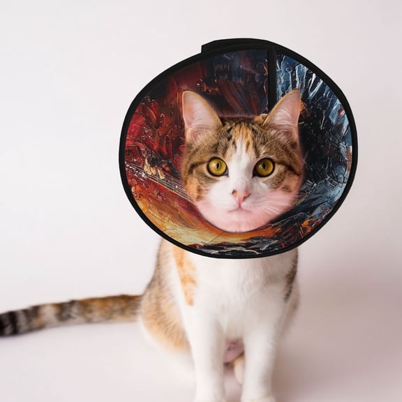Skull Rock Music Heavy Metal Cool Art Soft Pet Recovery Collar for Cats Small Dogs, Protective Elizabeth Collar for Post-Surgery, Anti-Lick & Anti-Scratch