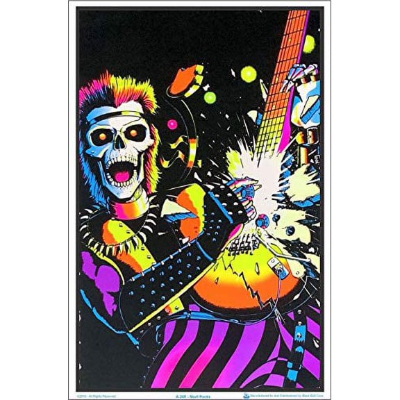 Skull Rocker Laminated Blacklight Poster - 23.5" x 35.5"