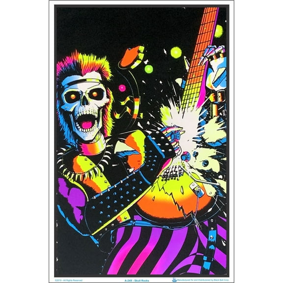 Skull Rocks Black Light Poster 23 x 35