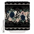 thumbnail image 1 of Skull Rose Flowers Shower Curtain Set ，Waterproof Fabric Shower Curtains Horror Skeleton Navy Flowers Leaves Black Shower Curtains for Bathroom,Bathroom Decor 36"x72", 1 of 6