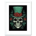 thumbnail image 1 of Skull Rose Top Hat Old School USA Tattoo Ink Body Rockabilly Americana 50s Artwork Framed Wall Art Print 9X7 Inch, 1 of 5