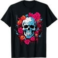 thumbnail image 1 of Skull & Roses T-Shirt for Men Women T-Shirt, 1 of 3