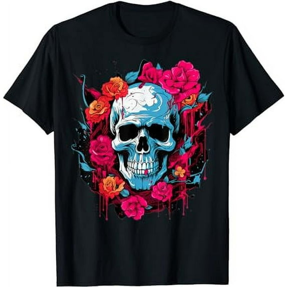 Skull & Roses T-Shirt for Men Women T-Shirt