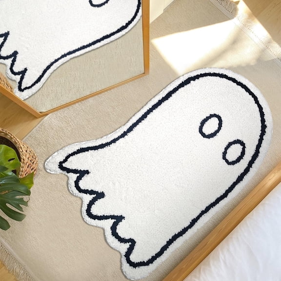 Skull Rug Halloween Gothic Skull Head Bedroom Rug Extra Large Funny Cool Bathroom Rugs Fun Heart Eyes Aesthetic Area Rug Tufted Quick Dry Non Slip Bath Mats, 2.5x4FT