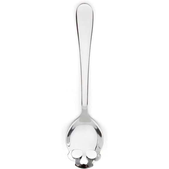 Skull Serving Spoon - Gothic Kitchenware - Horror Kitchen Accessories - Goth Halloween Home Decor - Pasta Serving Spoon - Slotted Spoon For Cooking & Straining - Salad Servers - Gothic Gifts