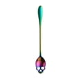thumbnail image 1 of Skull Shaped Stirring Spoon Long Handle Mixing Spoons for Coffee Tea Juice Gothic Style Skeleton Design Hollowed Out Dessert Spoon for Halloween Party Themed Barware Gift Idea, Multicolor, 1 of 5