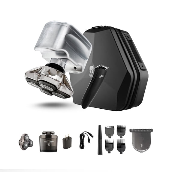 Skull Shaver Pitbull Diamond PRO |Head & Face Electric Shaver With Baby Beast Trimmer and Rinse Stand | Waterproof Cordless (IPX7 Ratings)| Gift for Men