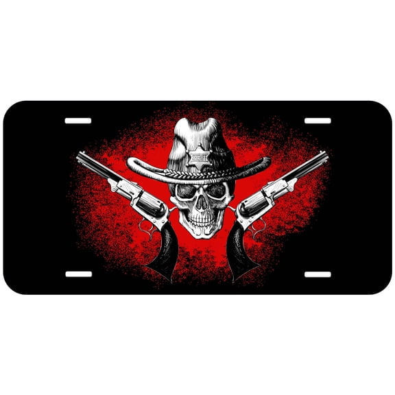 Skull Sheriff With R Novelty Car Auto License Plate