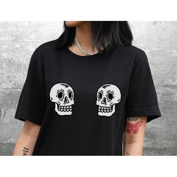 Skull Shirt, Horror Girl Shirt, Spooky Season, Skeleton, Halloween Skull Shirt, , Womens,