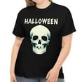 thumbnail image 1 of Skull Shirt Womens Halloween Shirts Plus Size 1X 2X 3X 4X 5X Evil Skeleton Halloween Costumes for Plus Size Women, 1 of 7