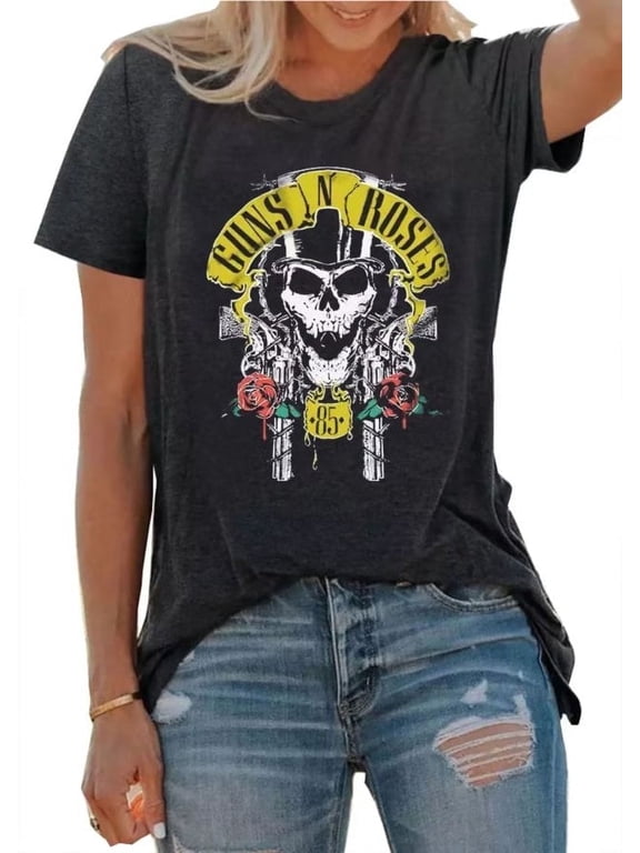 Music City Shirts for Women Vintage Rock Music T-Shirt Tops Funny Graphic Short Sleeve Casual Tops