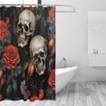 thumbnail image 1 of Skull Shower Curtain Waterproof Fabric with 12 Hooks Bathroom Decorative Bath Curtain Set Polyester Fabric Machine Washable 60 x 72 Inch, 1 of 6