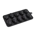 thumbnail image 1 of Skull Silicone Mold with 10 Cavity Non-Stick Design, Black Silicone, for Baking, Ice Making, and Resin Crafts, 1 of 6