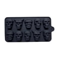 thumbnail image 1 of Skull Silicone Mold with 10-Cavity Pirate and Viking Skull Design, Black, for Ice, Chocolate, and Resin Crafts, 1 of 6