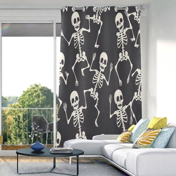Skull Skeleton Dancing Blackout Curtains 84"x42" Thermal Insulated Curtain 1 Panel