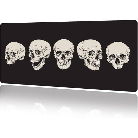 Skull Skeleton Desk Mat Cool Desk Pad Mouse Pad Large Black Gaming Mousepad XXL Laptop Keyboard Desktop Writing Pad for Girls Students 31.5"X15.7"
