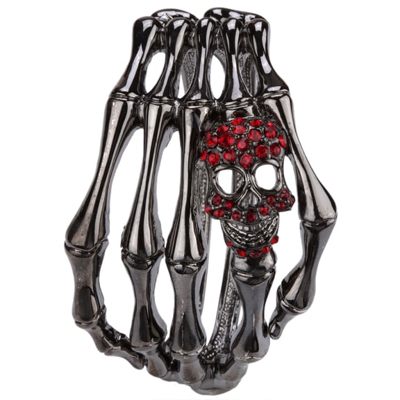 Skull Skeleton Hand Hinged Bangle Bracelet for Women Fit Wrist Circumference 6.5 to 7.5 inch