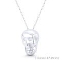 thumbnail image 1 of Skull / Skeleton Head Goth & Punk Charm Pendant & Chain Necklace in .925 Sterling Silver, 1 of 1