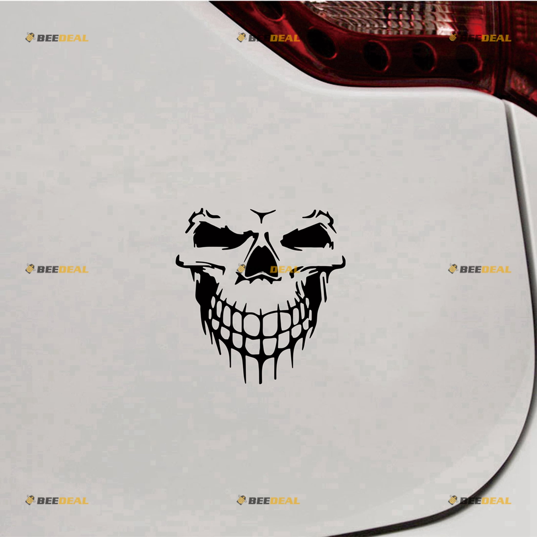 2-Pack Reflective Skull & Middle Finger Decal Stickers – 4 Inch Die-Cut Vinyl For Car Laptop Bottle