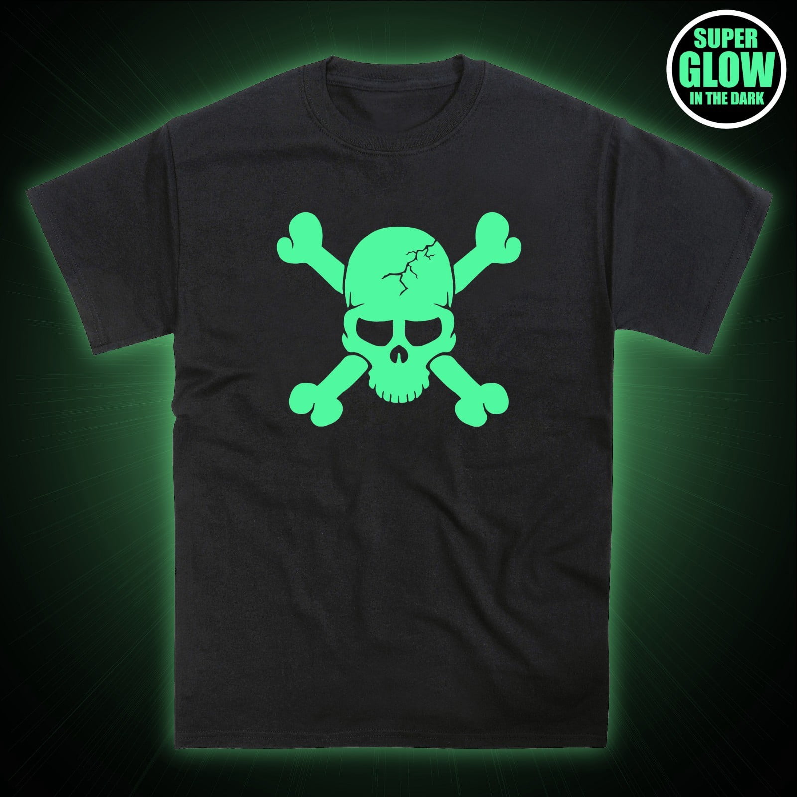 Skull Skeleton Scary Pirate Piracy Bones Halloween Glow in the Dark ...