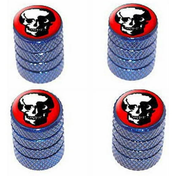 Skull Skeleton Tire Rim Wheel Aluminum Valve Stem Caps, Multiple Colors