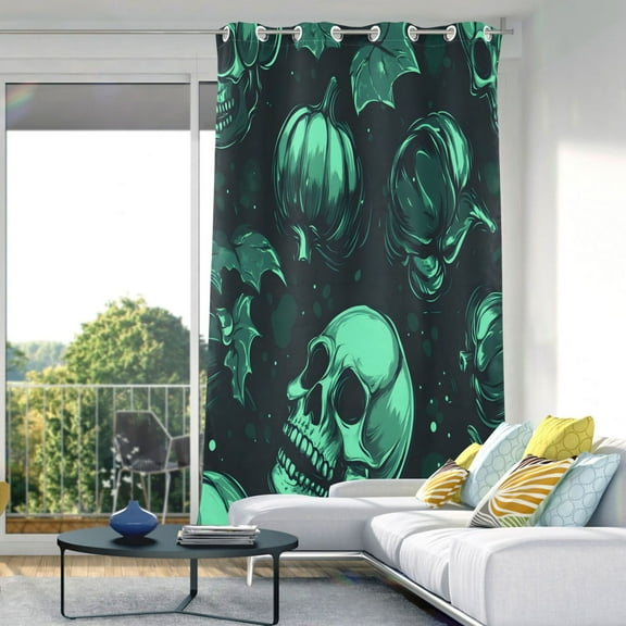 Skull Skeletons Blackout Curtains 84"x42" Thermal Insulated Curtain 1 Panel