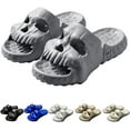thumbnail image 1 of Skull Slippers for Women Men, Summer Lightweight Skull Head Design Single Band Slides Indoor Outdoor Pool Beach Sandals, 1 of 11