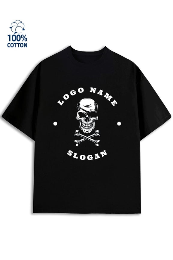 Skull Slogan Tee Men's rock black Spring and summer outdoor wear music style happy Unique Design Unisex Shirt Short Sleeve tshirts Casual Unisex Shirt Crewneck tshirts