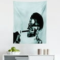 thumbnail image 1 of Skull Smoking Tapestry, X-ray Like Image of Skeleton and Killing Cigarettes Art Print, Fabric Wall Hanging Decor for Bedroom Living Room Dorm, 5 Sizes, Pale Blue Charcoal Grey, by Ambesonne, 1 of 1
