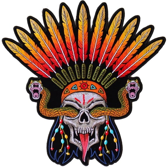 Skull Snake Eyes Patch, Large Back Patches for Jackets and Vests
