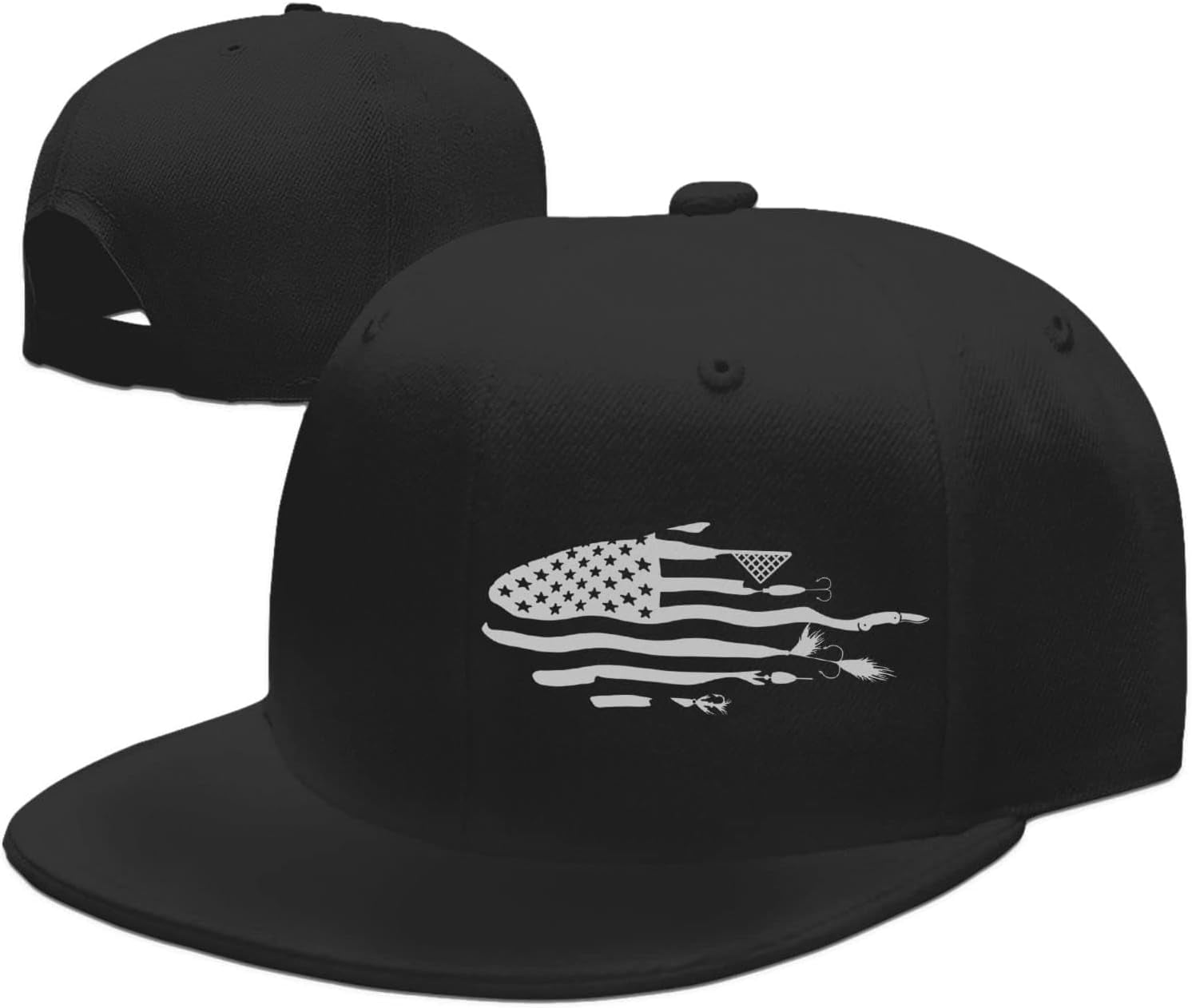 Purple Black Plaid Snapback Hat For Men - Flat Bill Adjustable Baseball Cap, Unisex Fitted Hat For Casual & Sports - View #12