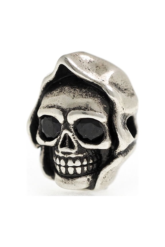 Skull Spacer Beads Pave CZ Charm for Men's Personalized Bracelet Jewelry Supplies 11x17mm