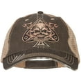 thumbnail image 1 of Skull Spade Heat Transfer Designed Low Profile Cotton Mesh Cap - Brown Khaki OSFM, 1 of 5