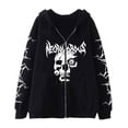 thumbnail image 1 of Skull Spider Graphic Hoodie Gothic Style Zip-Up Vintage Sweatshirt Unisex Oversized Casual Streetwear Pullover, 1 of 3