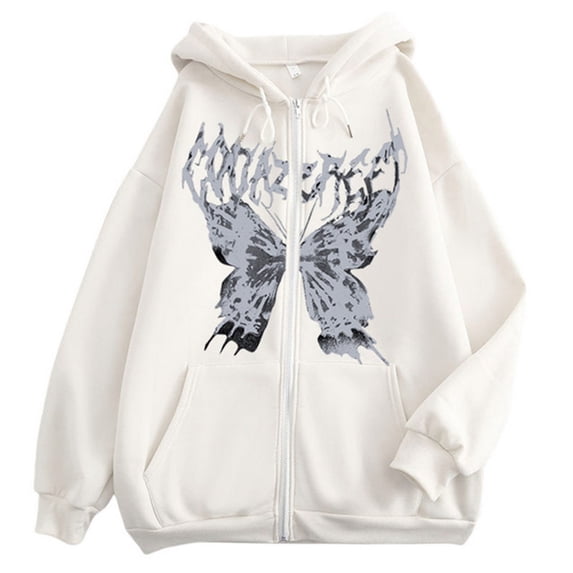 Skull Spider Graphic Hoodie Gothic Style Zip-Up Vintage Sweatshirt Unisex Oversized Casual Streetwear Pullover